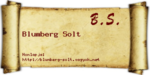 Blumberg Solt névjegykártya